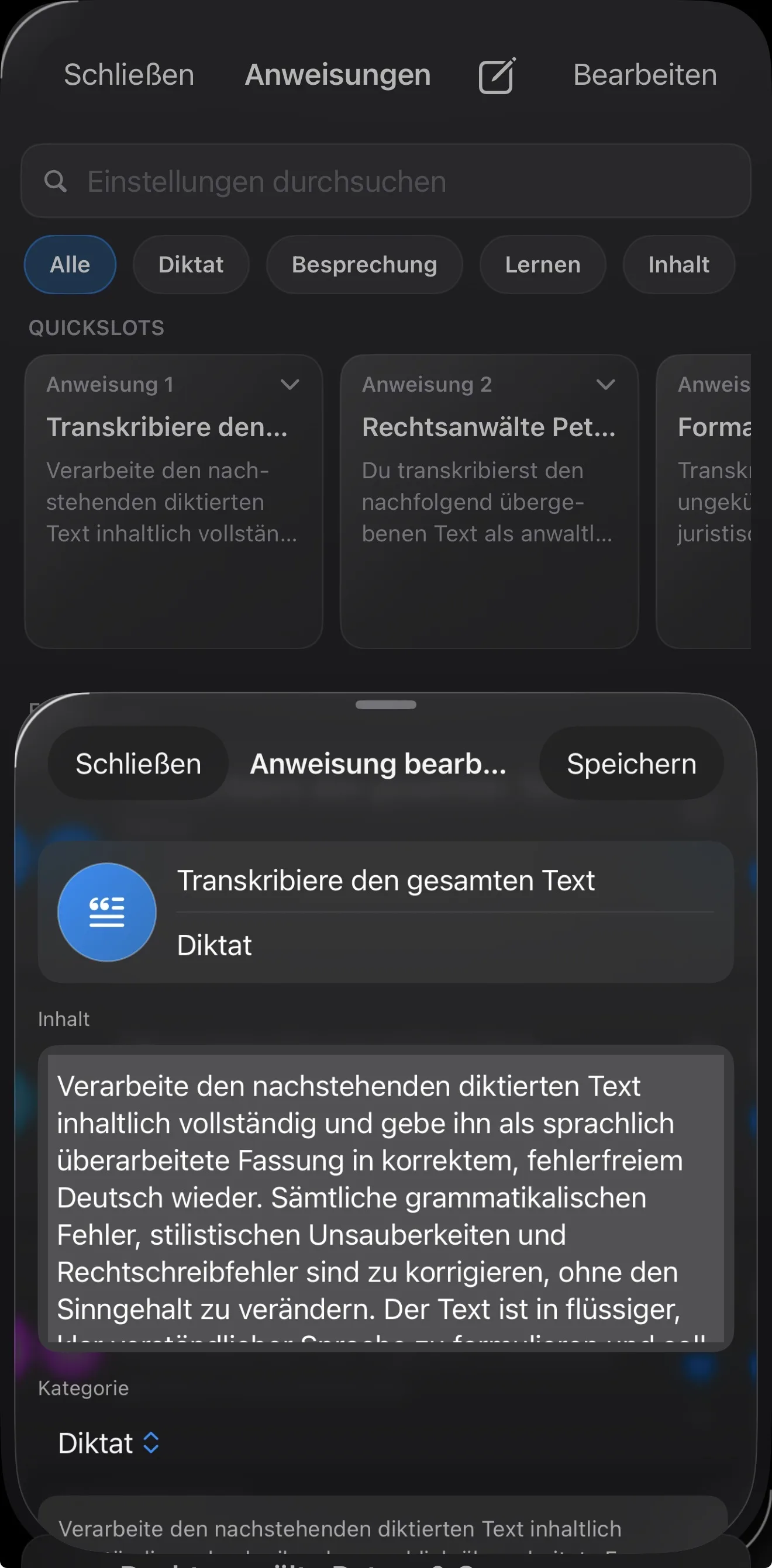 Anweisungstexte & Vorlagen